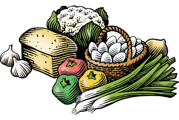 An illustration of assorted vegetables.