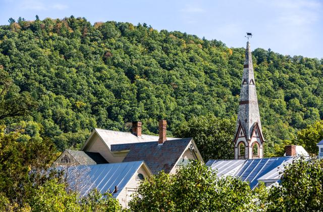 Vermont Law and Graduate School roofs in Summer